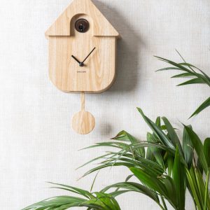 Wall clock Modern Cuckoo (light wood)